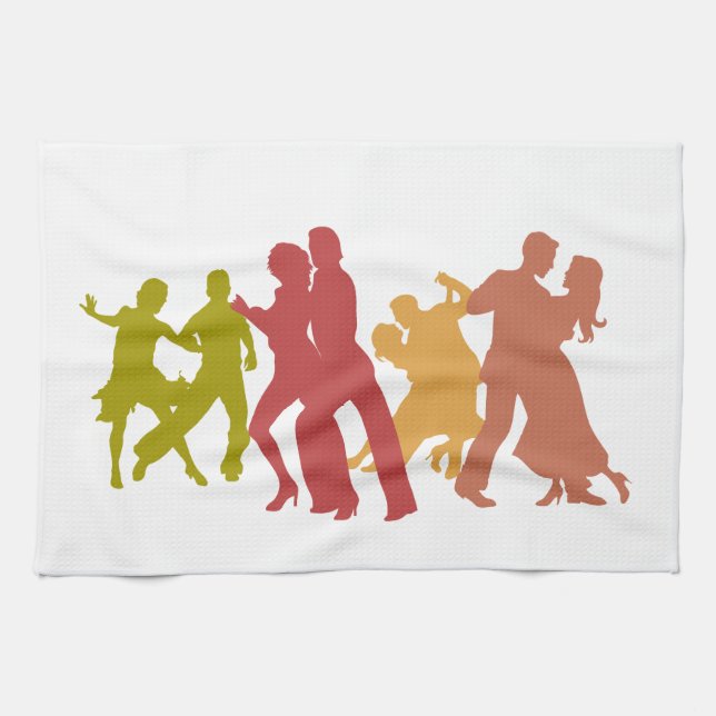 Colorful Tango Dancers Towel (Horizontal)