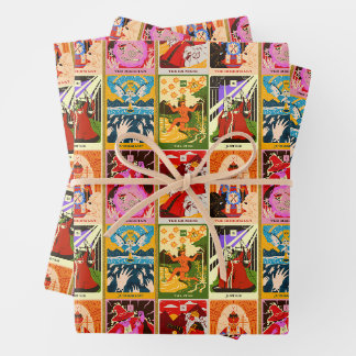 Colorful Tarot Card Illustrations Wrapping Paper Sheets