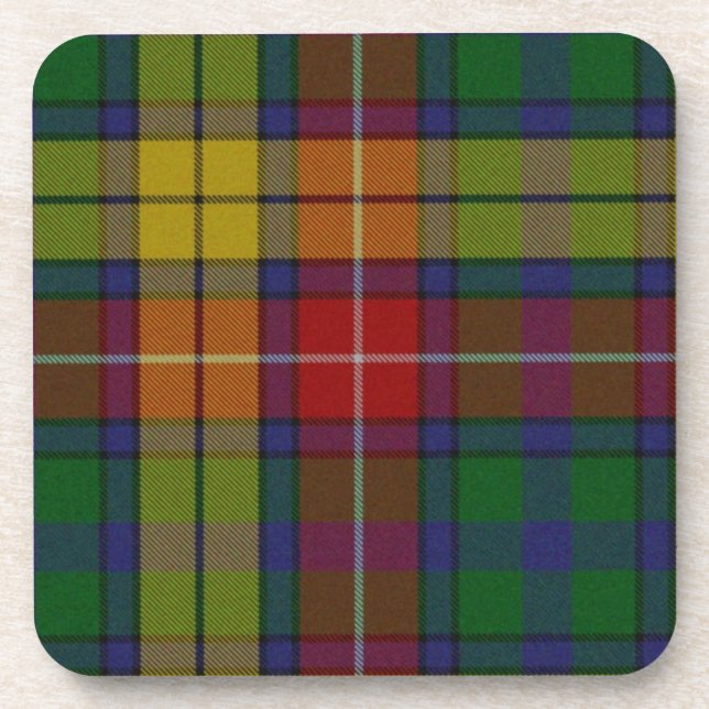 Colorful Tartan Plaid Coaster (Front)