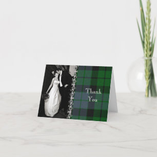 Colorful Tartan Plaid Photo Thank You Card