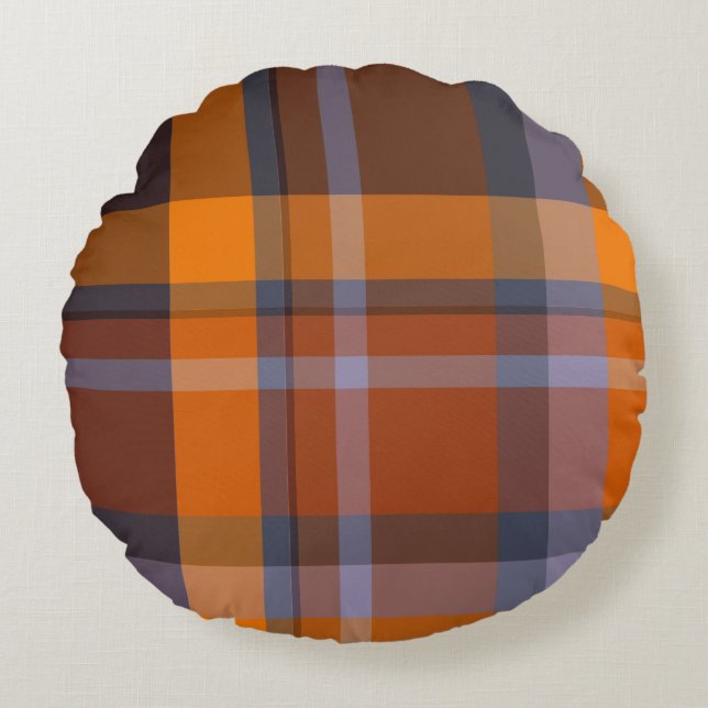 Colorful Tartan   Round Pillow (Front)