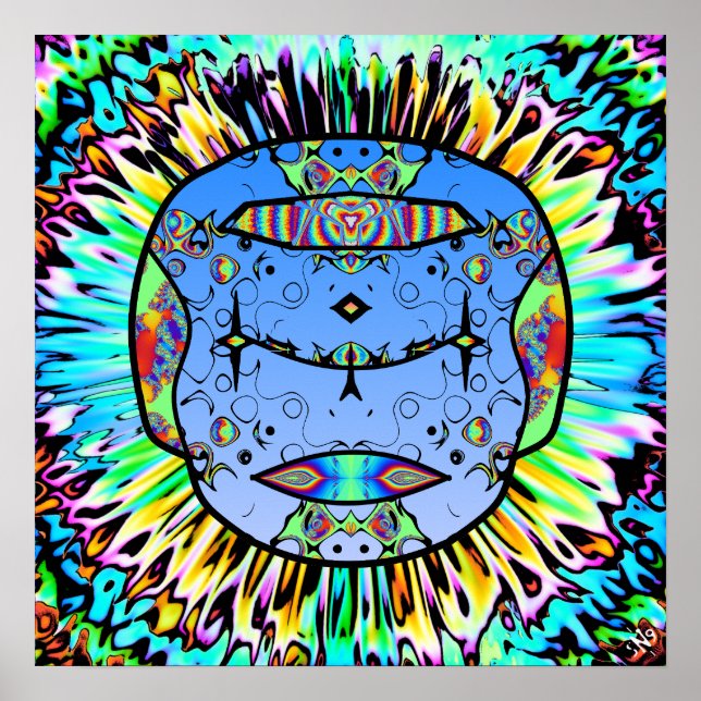 Colorful tattooed skull v0 poster (Front)