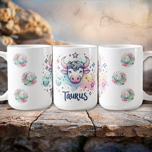 Colorful Taurus Bull Zodiac Astrology Coffee Mug