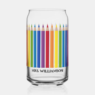 Colorful Teacher Pencil Can Glass