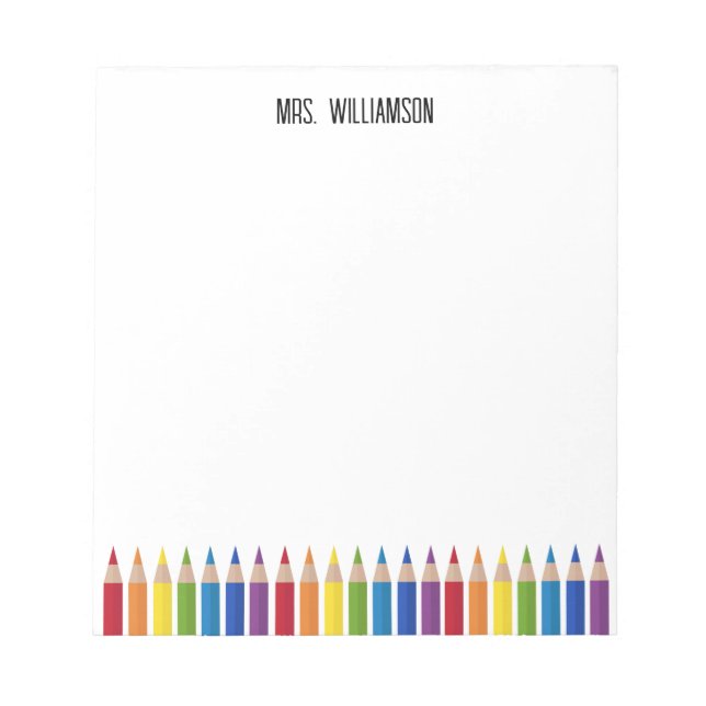 Colorful Teacher Pencil Notepad (Front)