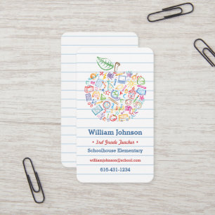 Colorful Teachers Apple Business Card