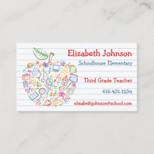 Colorful Teachers Apple Business Card