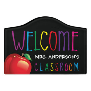 Colorful Teachers Classroom Welcome Door Sign