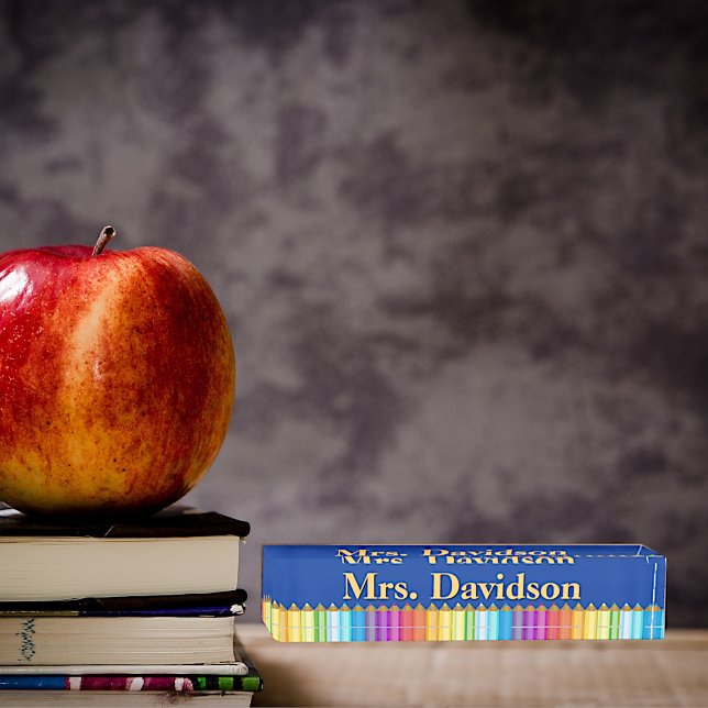 Colorful Teacher's Custom Desk Nameplate (Creator Uploaded)