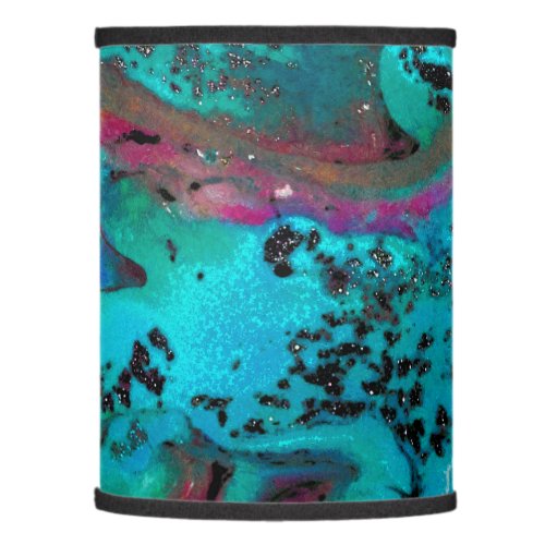 Colorful Teal Abstract Painting Lamp Shade