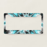 Colorful Teal And Black Fractal License Plate Frame at Zazzle