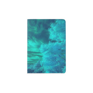Colorful Teal Forest Passport Book Holder