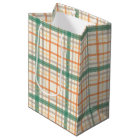 Colorful Teal Plaid Pattern Gift Bag
