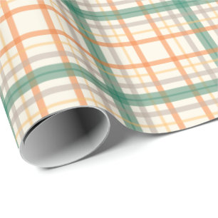 Colorful Teal Plaid Pattern Gift Wrap