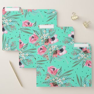 Colorful Teal Summer Flowers