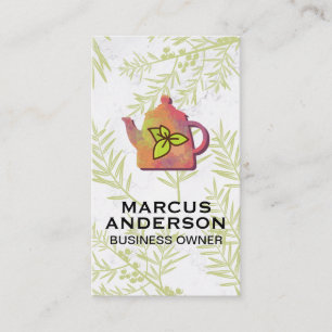 Colorful Teapot   Juniper Plants Business Card