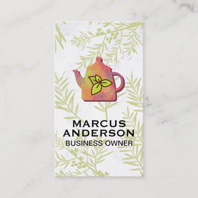 Colorful Teapot | Juniper Plants Business Card (Front)
