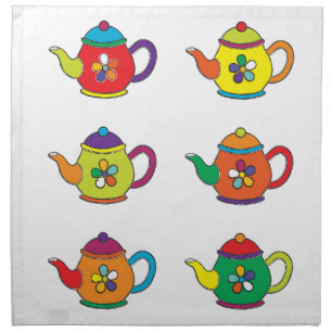 COLORFUL TEAPOTS CLOTH NAPKIN