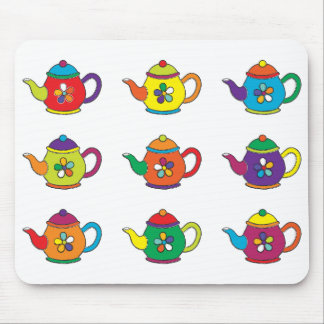 COLORFUL TEAPOTS MOUSE PAD