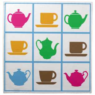 Colorful teapots pattern cloth napkin