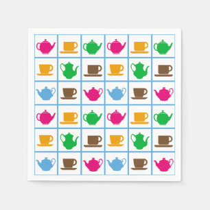 Colorful teapots pattern napkins