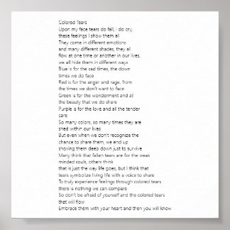 Colorful Tears Poem Poster
