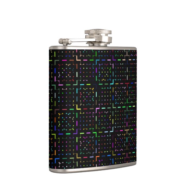 Colorful tech coding electronics pattern  flask (Right)