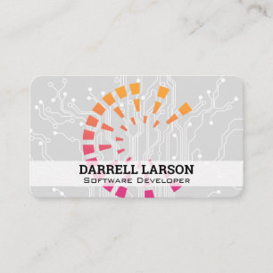 Colorful Tech Logo Ai Data Center Business Card