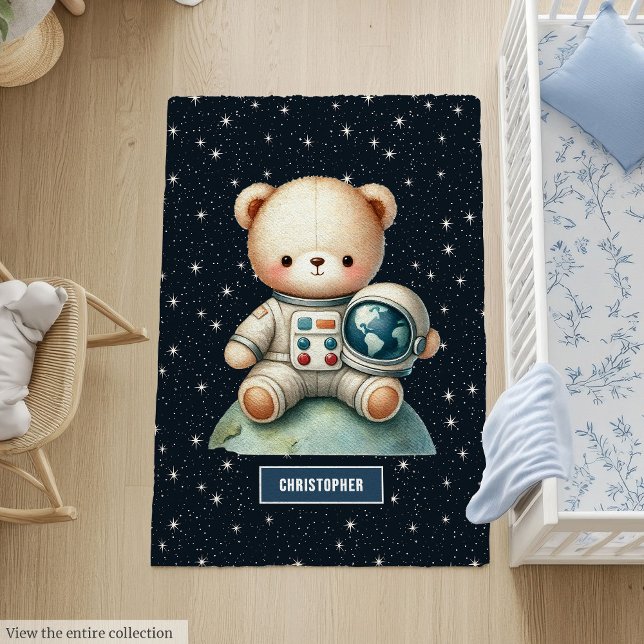 Colorful Teddy Bear Astronaut Rug for Baby Room (Colorful Teddy Bear Astronaut Rug for Baby Room)