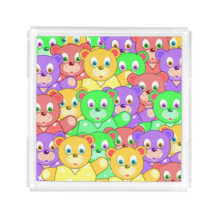 COLORFUL TEDDY BEARS ACRYLIC TRAY