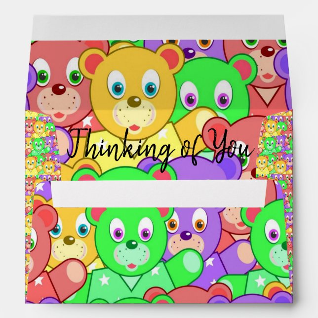 Colorful Teddy Bears Envelope (Back (Bottom))