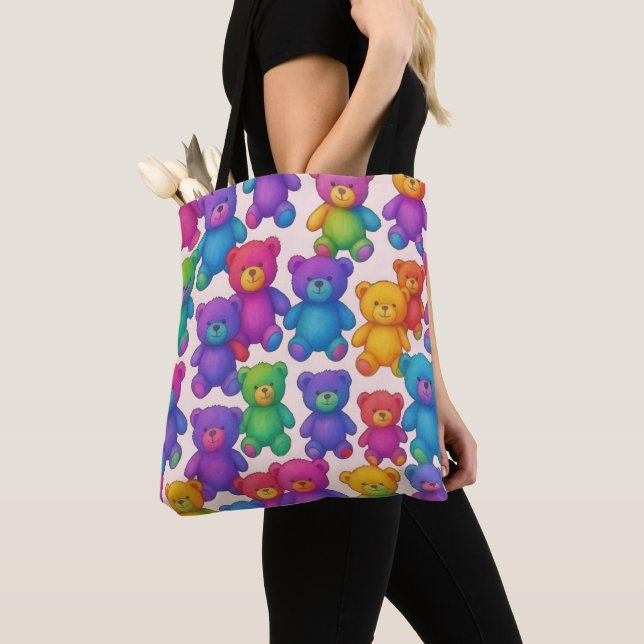 Colorful Teddy Bears  Tote Bag (Close Up)