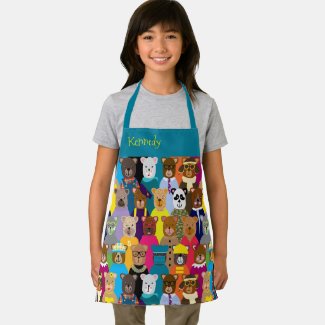 Colorful Teddy Bears with Many Professions