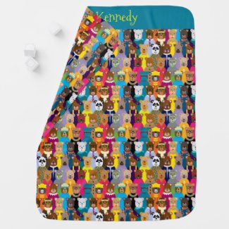 Colorful Teddy Bears with Many Professions