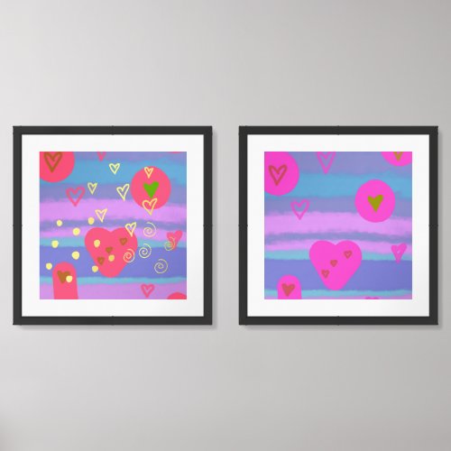 Colorful Teen Dreams  Gold Original  Wall Art Sets