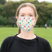 Colorful Teeth Pattern Adult Cloth Face Mask (Outside)