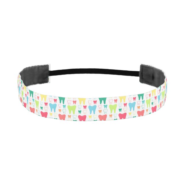 Colorful Teeth Pattern Athletic Headband (Front)