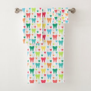 Colorful Teeth Pattern Bath Towel Set
