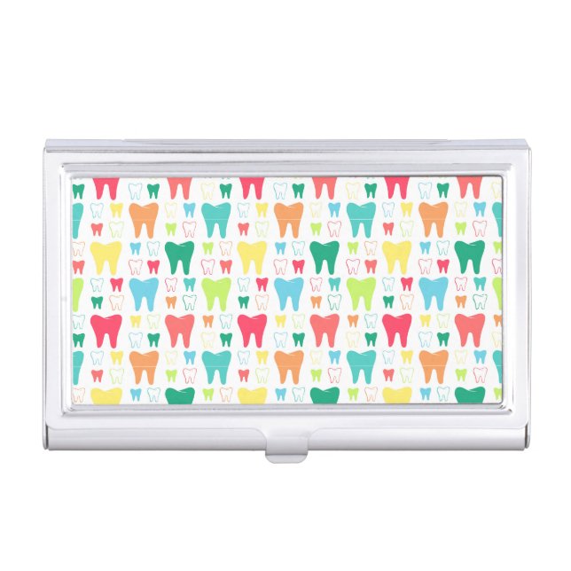 Colorful Teeth Pattern Business Card Case (Front)