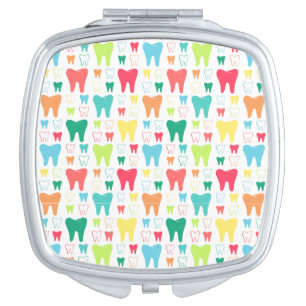 Colorful Teeth Pattern Compact Mirror
