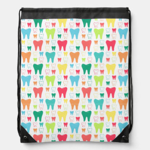 Colorful Teeth Pattern Drawstring Bag