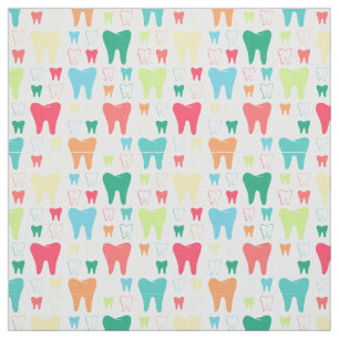 Colorful Teeth Pattern Fabric