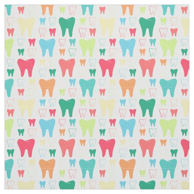 Colorful Teeth Pattern Fabric (Swatch)