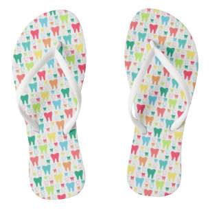 Colorful Teeth Pattern Flip Flops