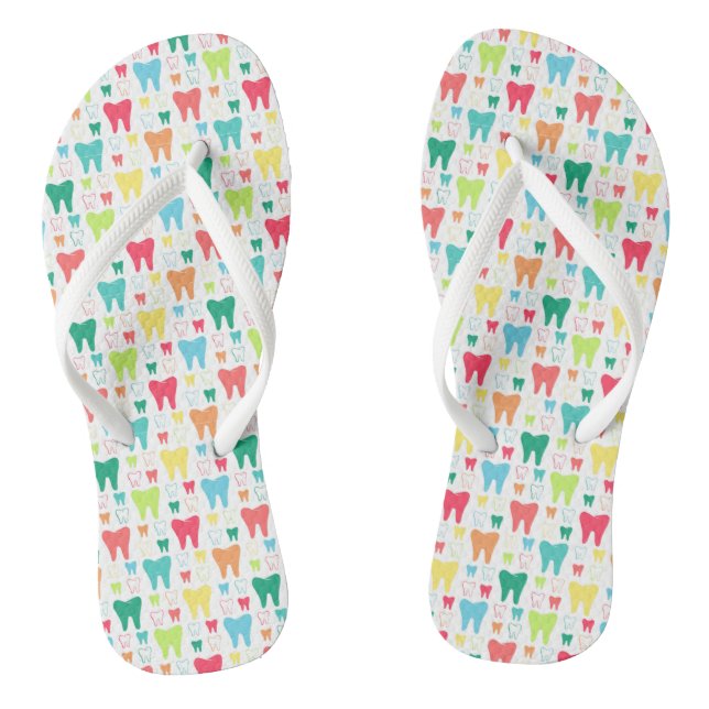 Colorful Teeth Pattern Flip Flops (Footbed)