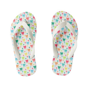 Colorful Teeth Pattern Kid's Flip Flops