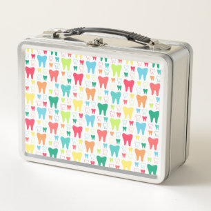 Colorful Teeth Pattern Metal Lunch Box