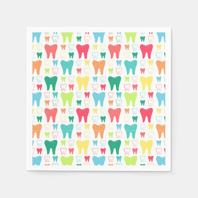 Colorful Teeth Pattern Napkins (Front)