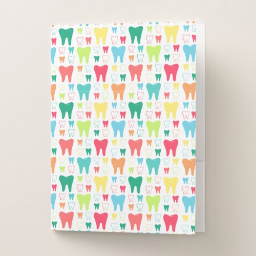 Colorful Teeth Pattern Pocket Folder