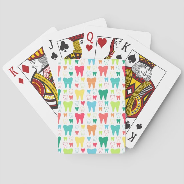 Colorful Teeth Pattern Poker Cards (Back)